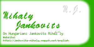mihaly jankovits business card